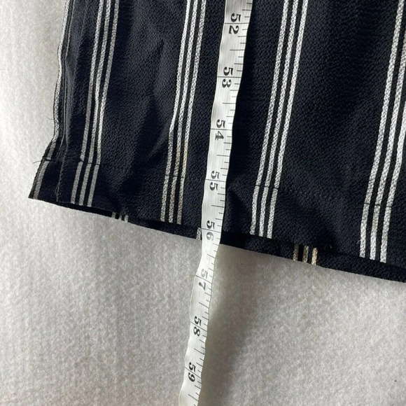 Monteau Jumpsuit Women's Sz M Black Striped V-Neck Wide-Leg Flutter Sleeve - Picture 5 of 14